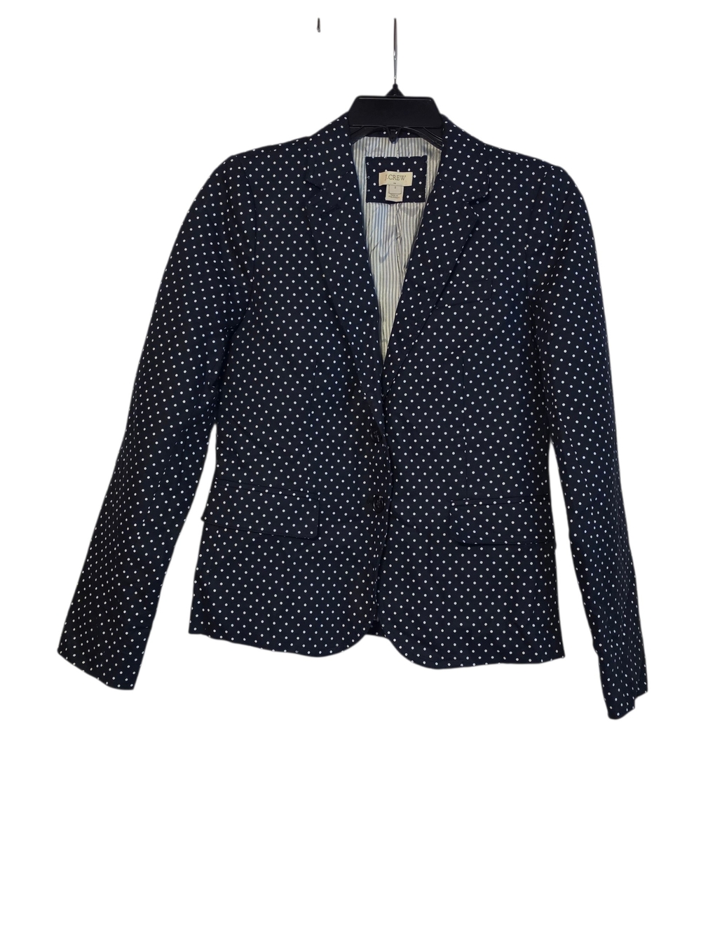 J. Crew Navy Blazer with White Polka Dots Size 2
